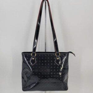 Arcadia Black Genuine Patent Leather Shoulder Bag Purse